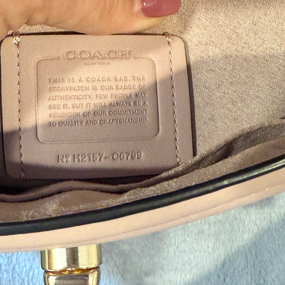 Coach Pink with Burgundy straps Leather Handbag - Picture 11 of 16